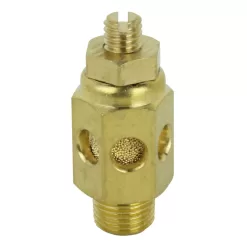 Milton High Flow Speed Control Exhaust Muffler, 1/8” MNPT - 40 Micron Sintered Bronze Silencer/Diffuse Air and Noise Reducer - Box of 25