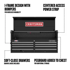 Alternative view of CRAFTSMAN 2000 Series 51.5-in W x 24.7-in H 8-Drawer Steel Tool Chest (Black)