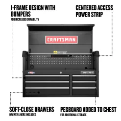 Alternative view of CRAFTSMAN 2000 Series 40.5-in W x 24.7-in H 6-Drawer Steel Tool Chest (Black)