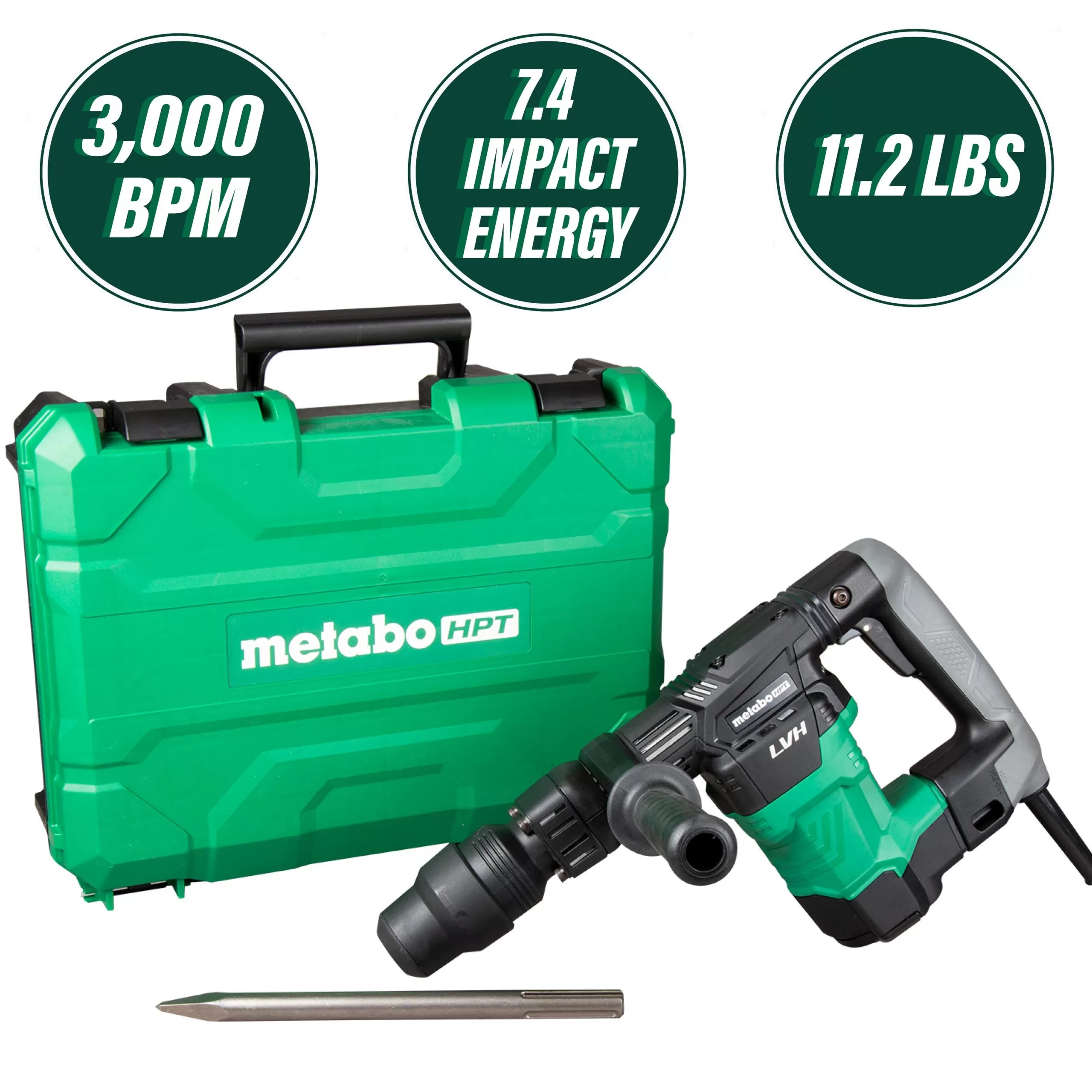Metabo HPT Sds-plus Sds-max Corded Rotary Hammer Drill (Included) - Image 2