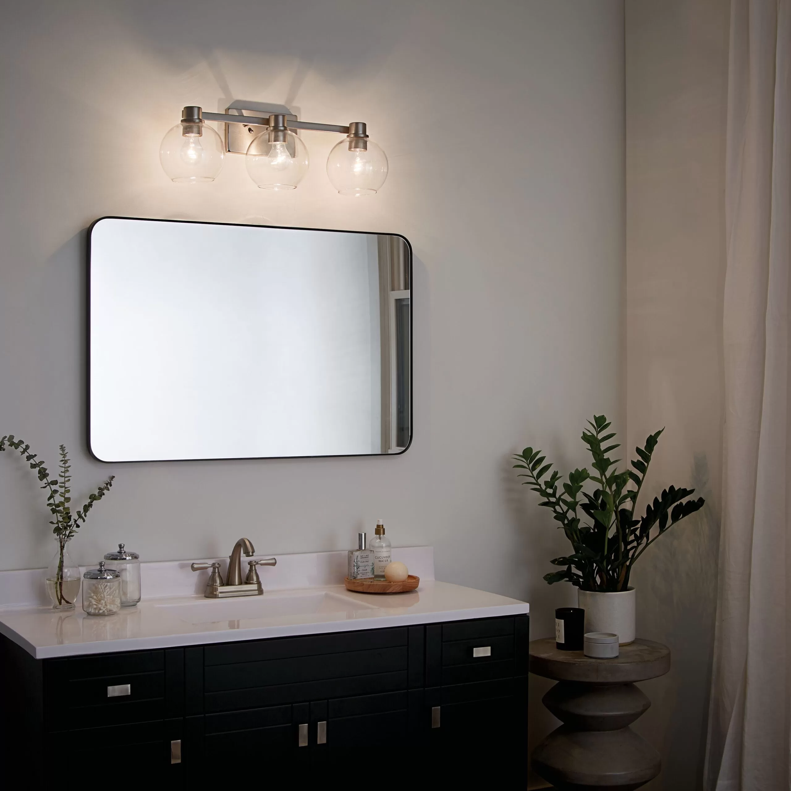 Kichler 45894NI Harmony 24.5-in 3-Light Brushed Nickel Transitional Vanity Light - Image 6