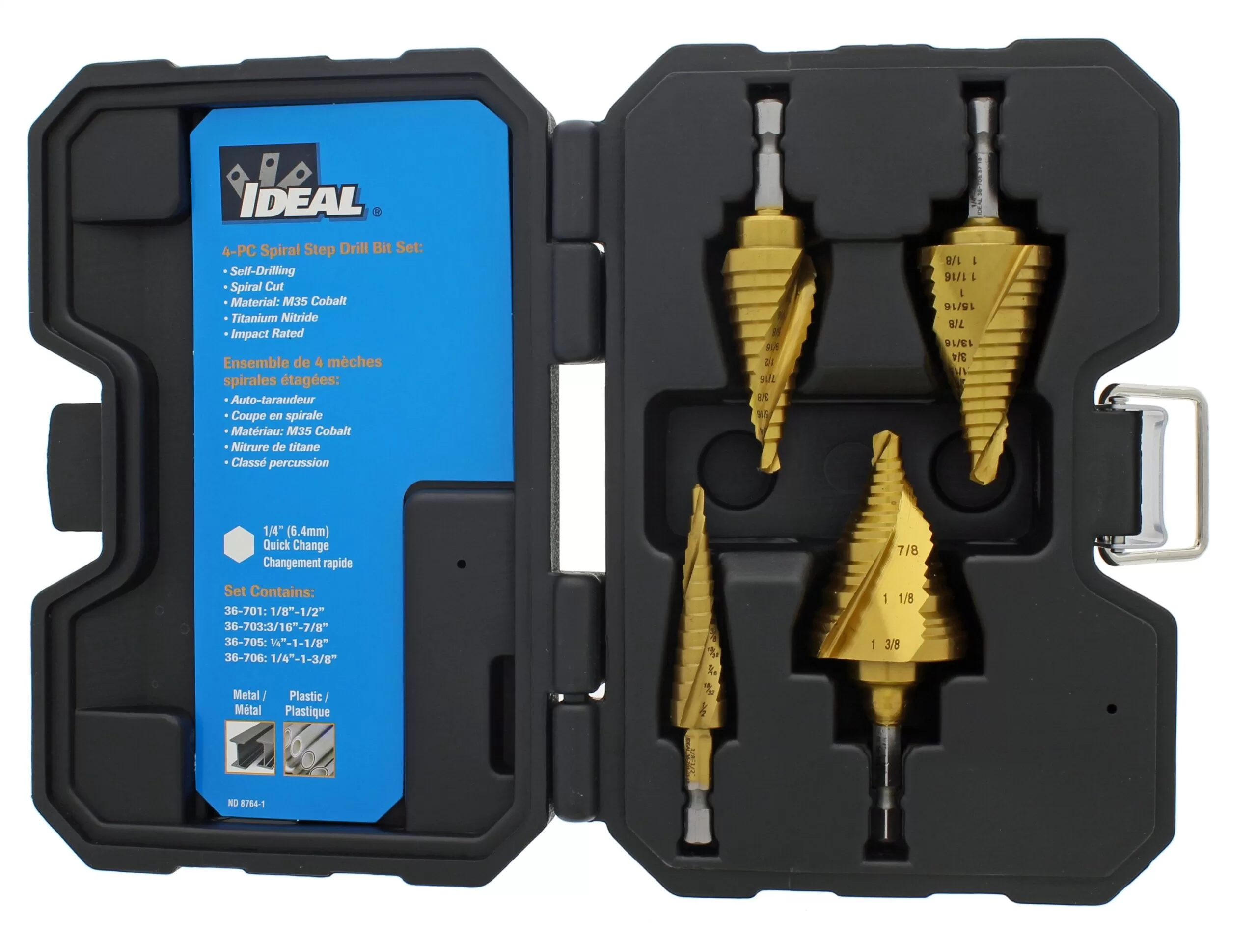 IDEAL 1/4-in Step Drill Bit Set (1/4-in to 1-3/8-in) - Image 4