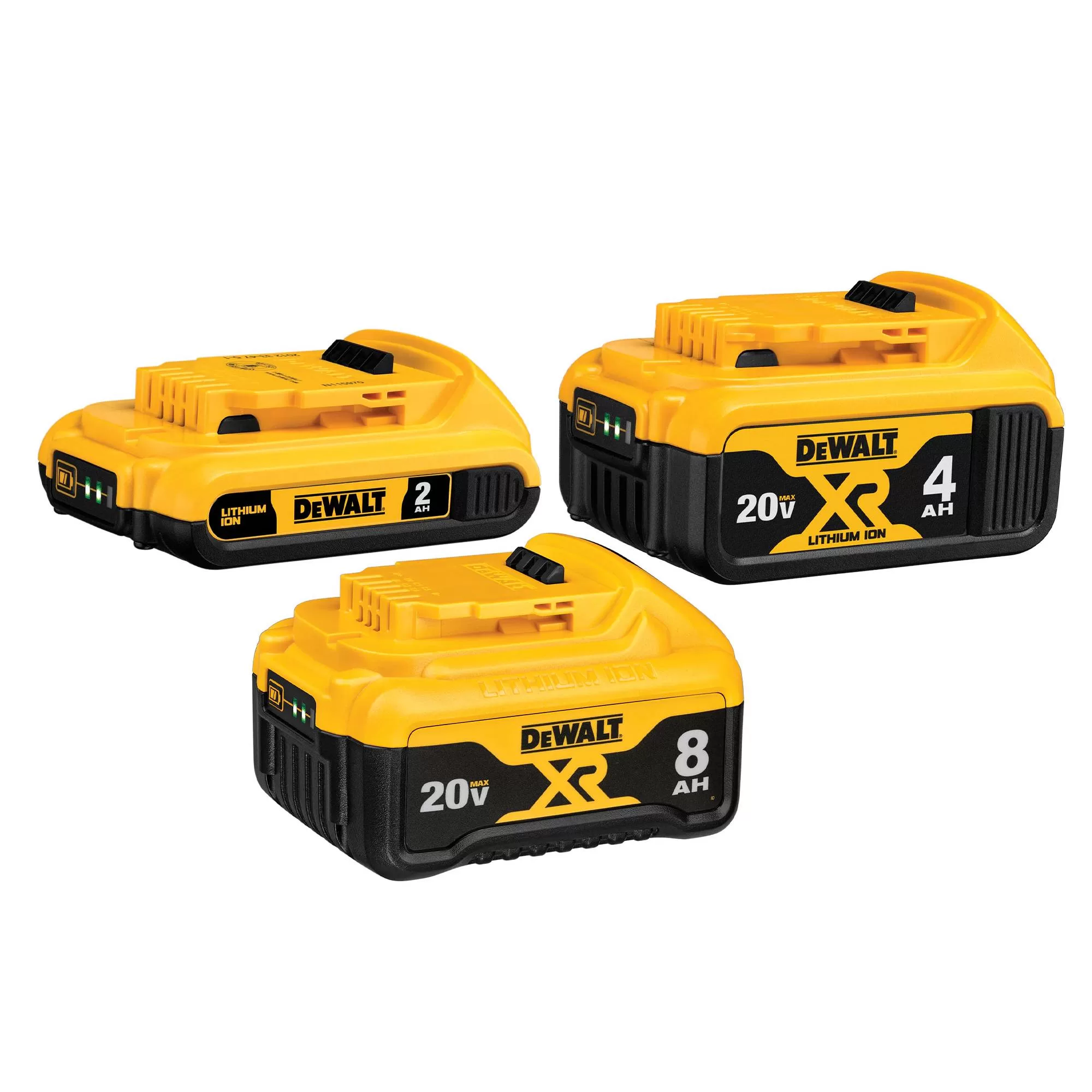 DEWALT DCB248-3 V20 3-Pack 8 Amp-Hour; 4 Amp-Hour Lithium-ion Power Tool Battery