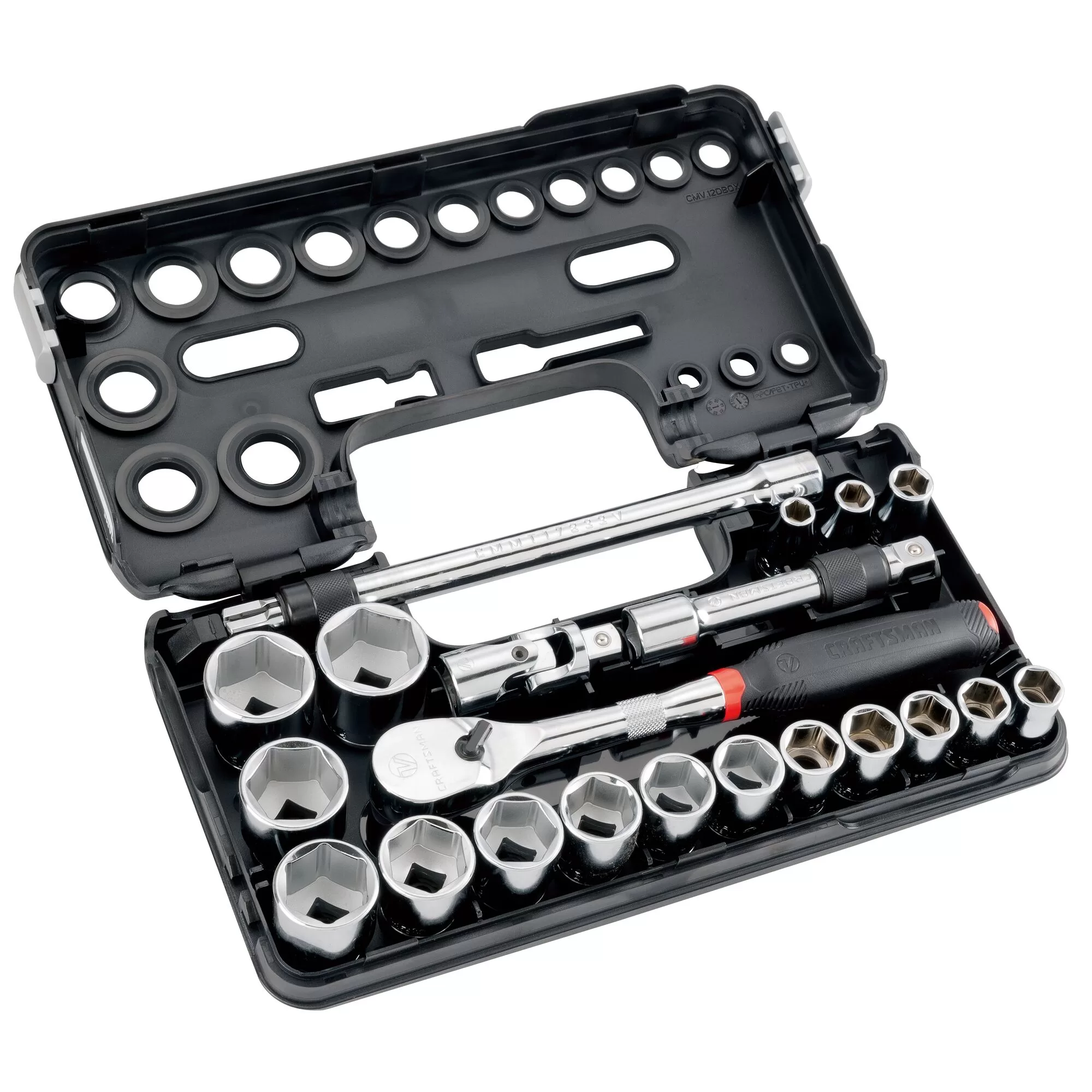 CRAFTSMAN V-Series 21-Piece Standard (SAE) 1/2-in Drive 6-point Set Shallow Socket Set - Image 6