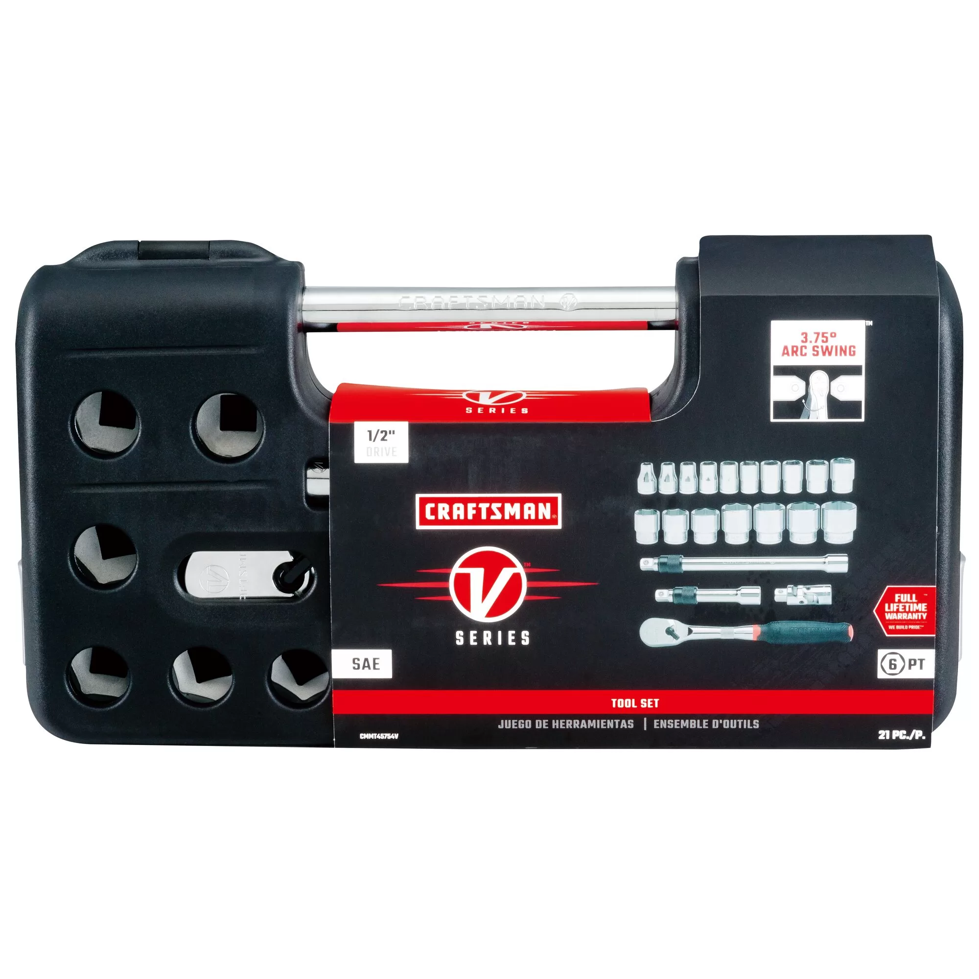 CRAFTSMAN V-Series 21-Piece Standard (SAE) 1/2-in Drive 6-point Set Shallow Socket Set - Image 7