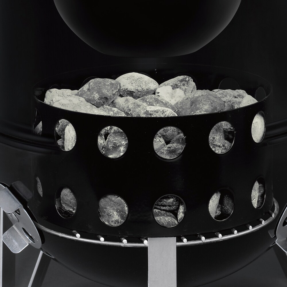Weber 14-in Smokey Mountain Cooker 286-Sq in Black Porcelain-enamel Vertical Charcoal Smoker - Image 5