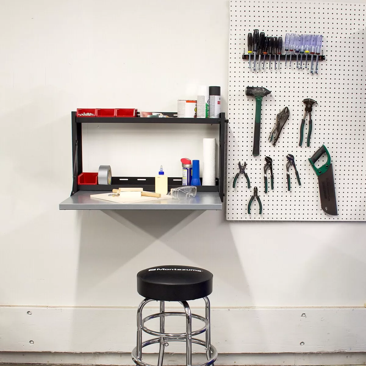 Montezuma 32-in W x Black Steel Work Bench - Image 5