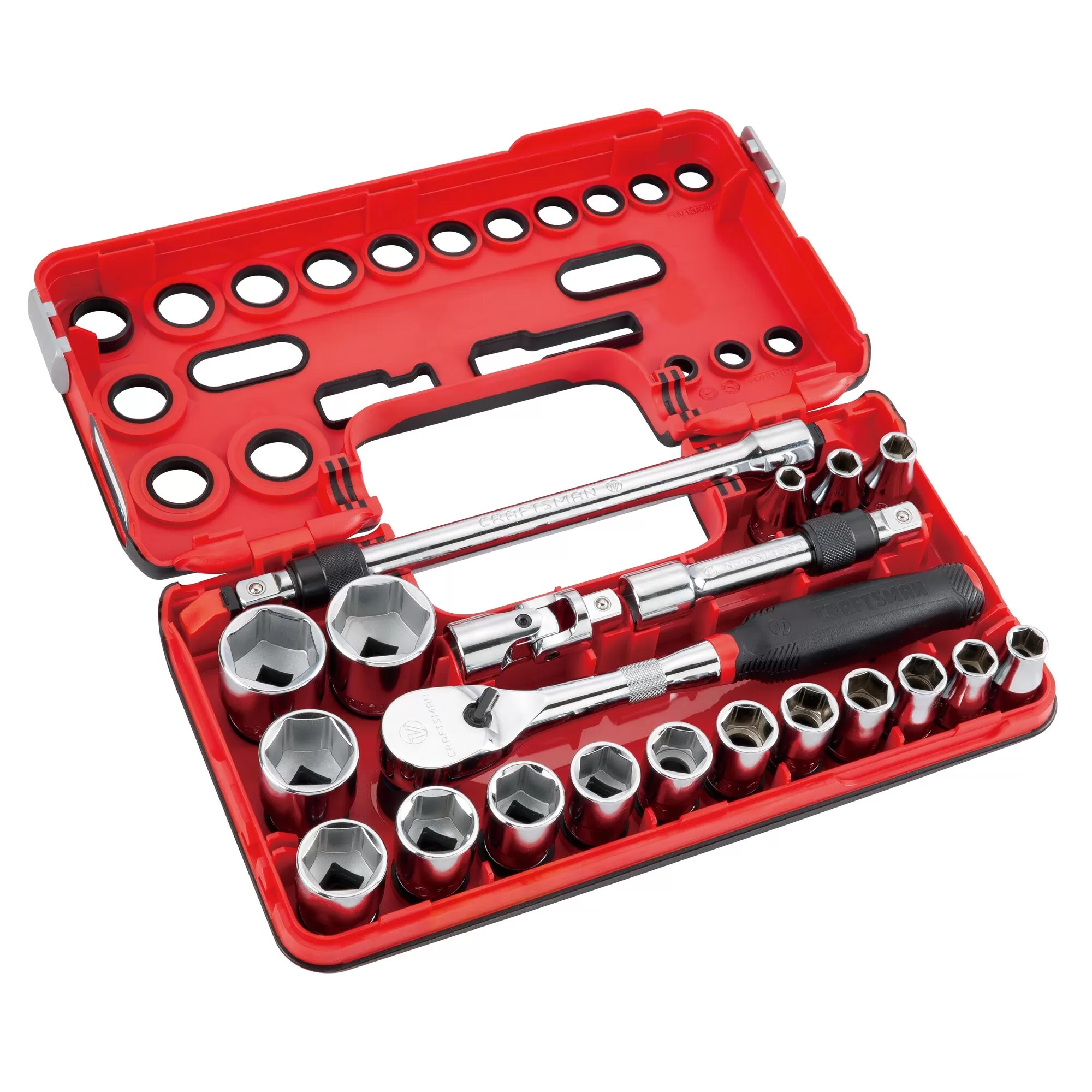 CRAFTSMAN V-Series 21-Piece Metric 1/2-in Drive 6-point Set Shallow Socket Set - Image 6