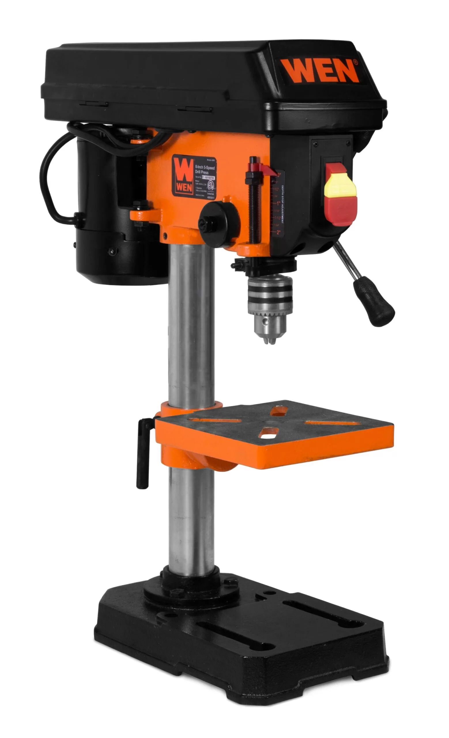 WEN 2.3-Amp 8 in. 5-Speed Cast Iron Benchtop Drill Press with 1/2 in. Chuck Capacity - Image 2