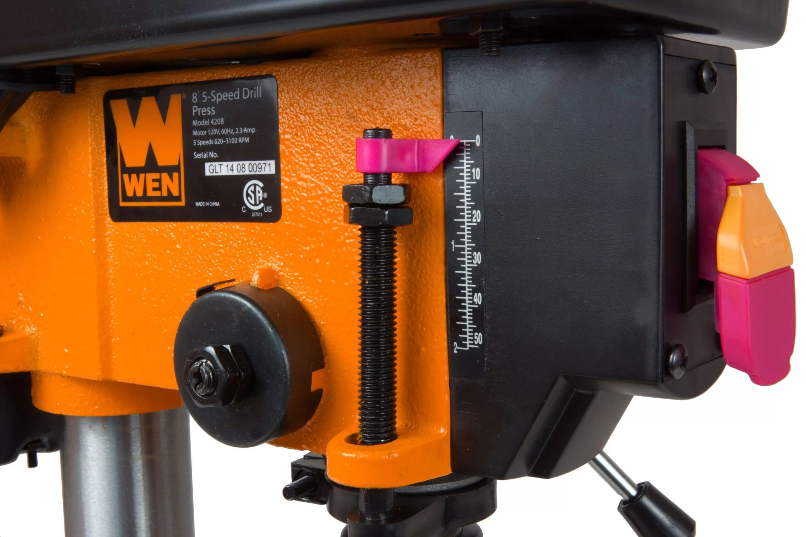 WEN 2.3-Amp 8 in. 5-Speed Cast Iron Benchtop Drill Press with 1/2 in. Chuck Capacity - Image 5