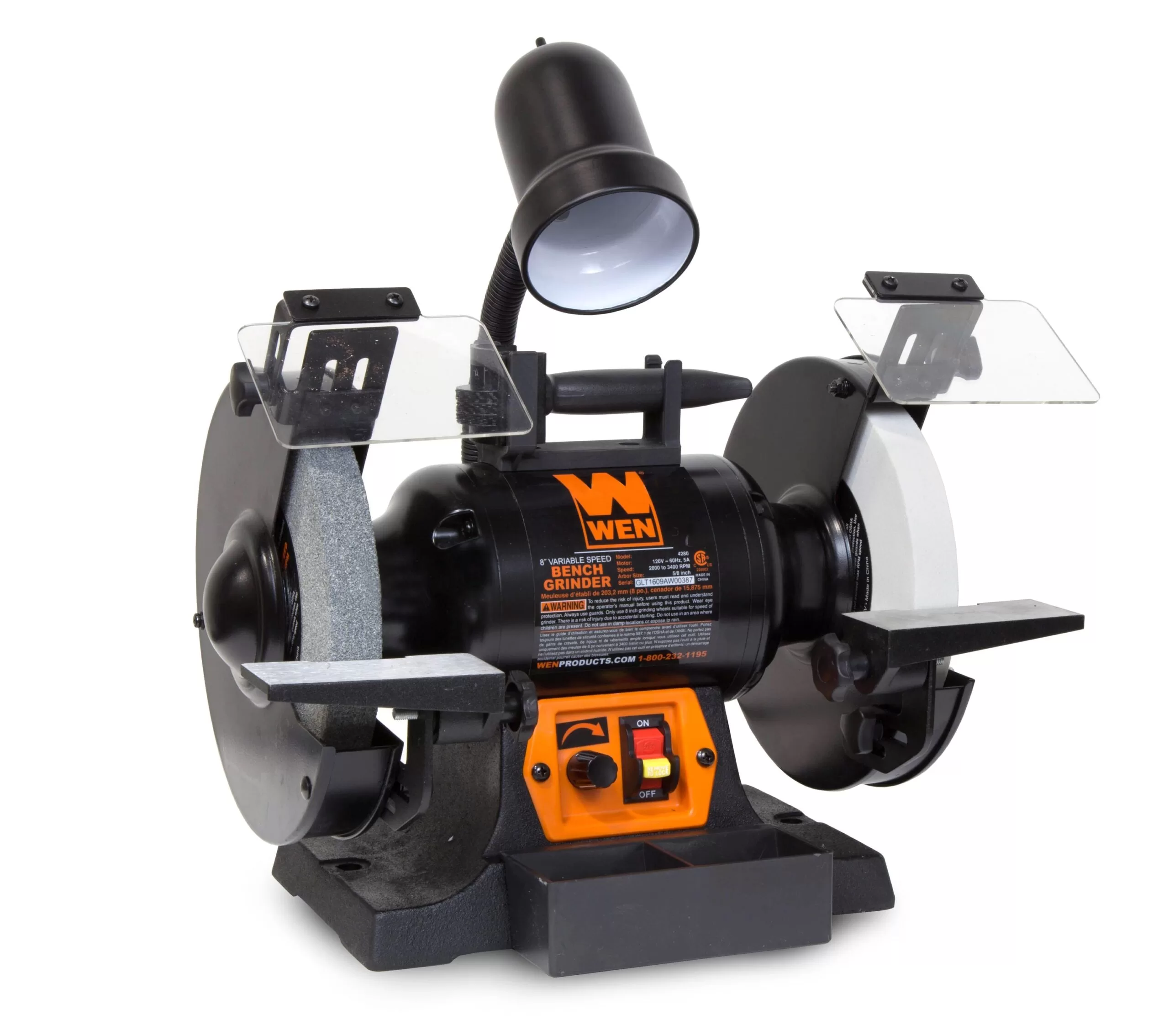 WEN 8-in Variable Speed Bench Grinder
