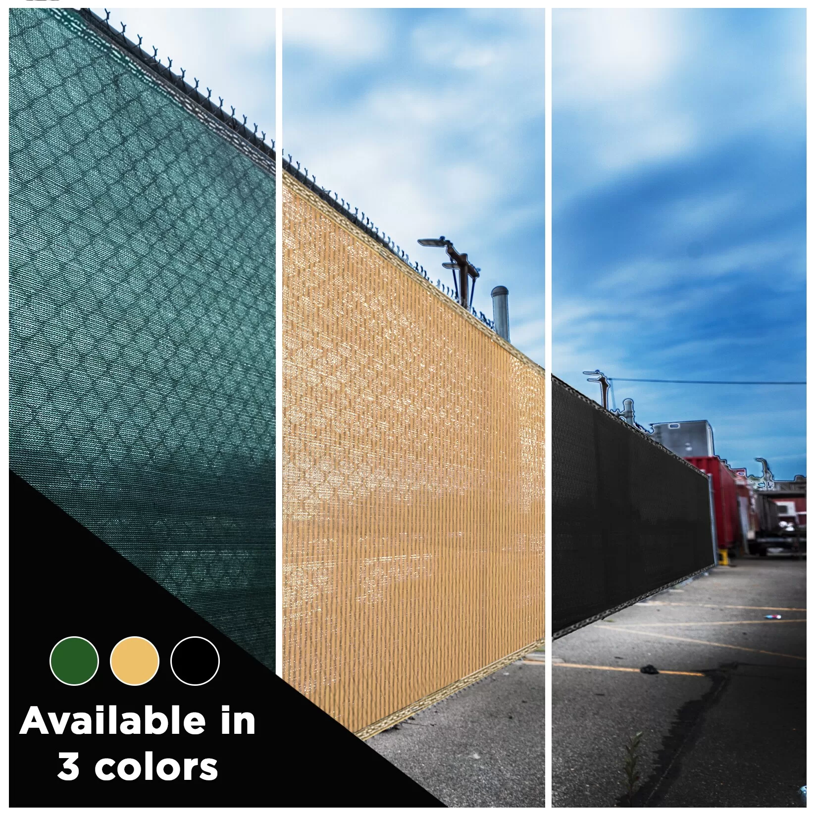 BOEN 10-ft H x 150-ft W Black Polyethelene Chain Link Fence Screen - Image 8