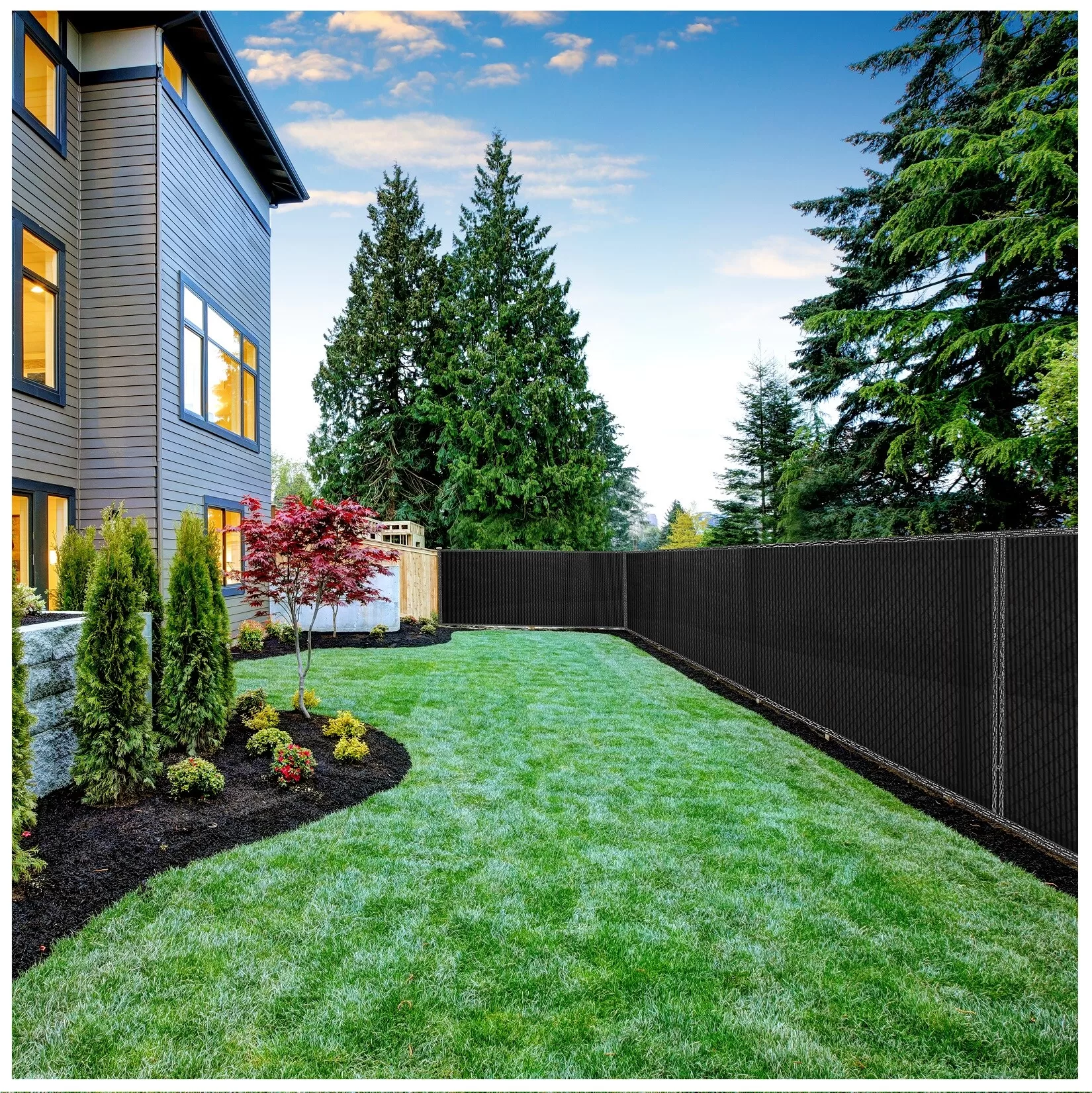 BOEN 10-ft H x 150-ft W Black Polyethelene Chain Link Fence Screen - Image 7