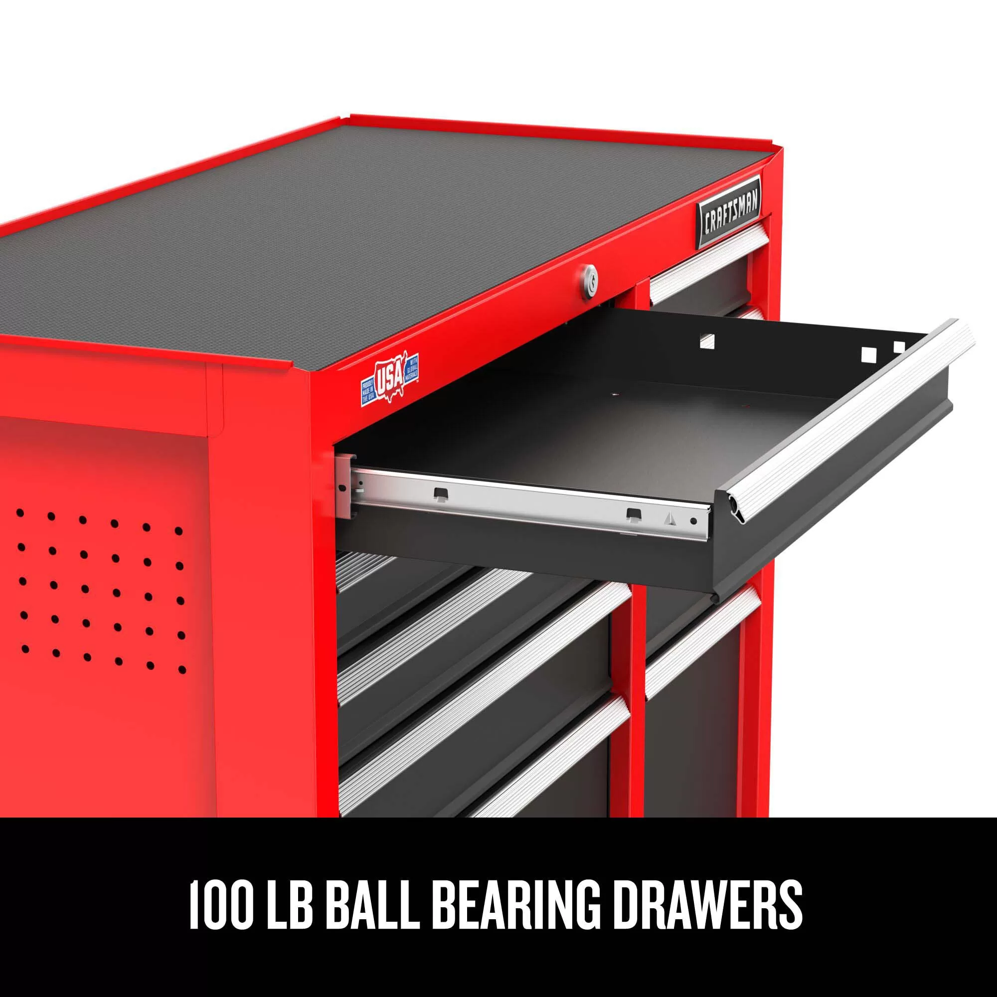 CRAFTSMAN 2000 Series 26-in W x 36.5-in H 5-Drawer Steel Rolling Tool Cabinet (Red) - Image 6