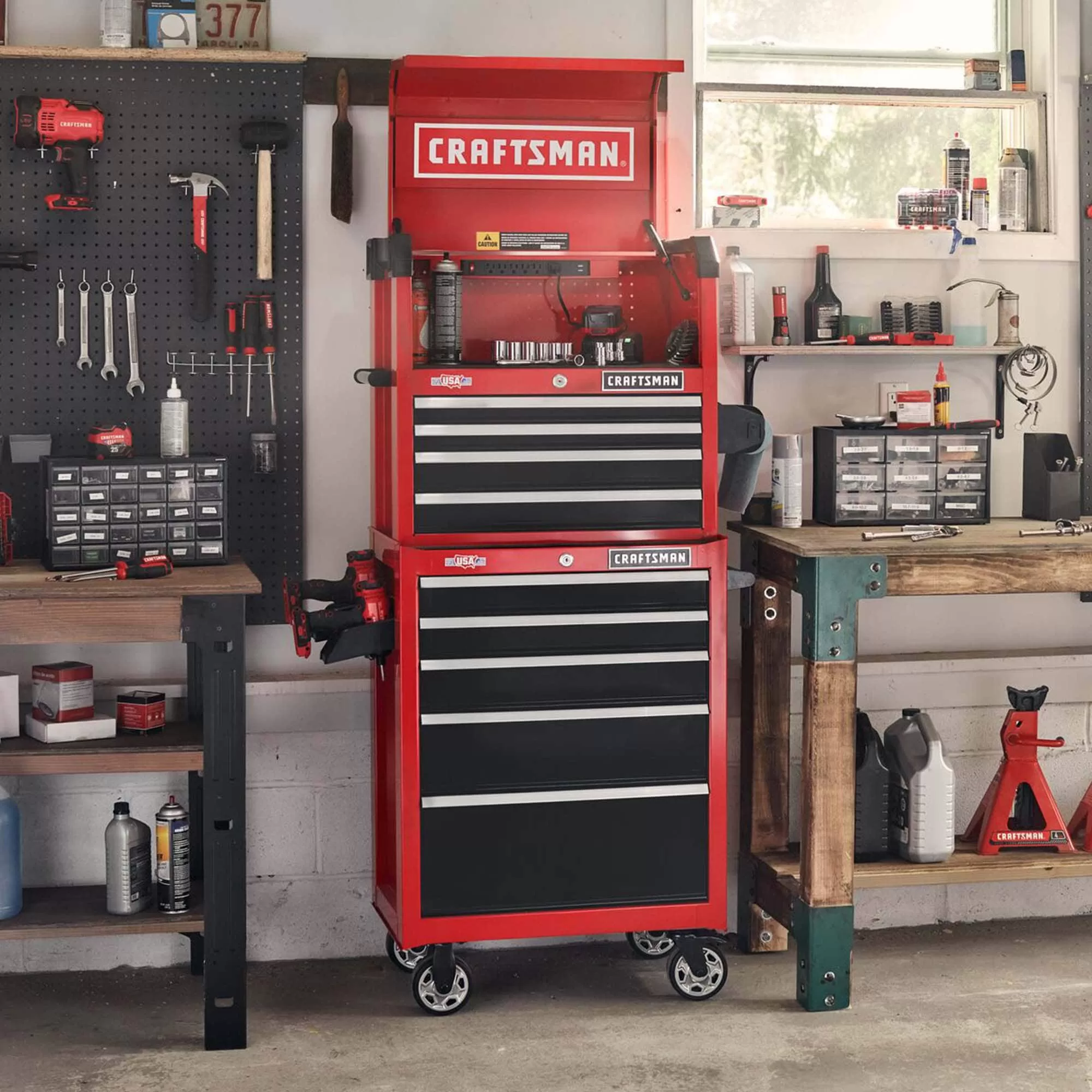 CRAFTSMAN 2000 Series 26-in W x 36.5-in H 5-Drawer Steel Rolling Tool Cabinet (Red) - Image 8