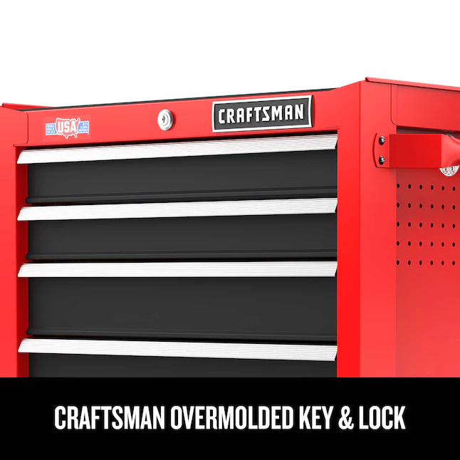 CRAFTSMAN CMST98264RB 2000 Series 26.5-in W x 34-in H 5-Drawer Steel Rolling Tool Cabinet (Red) - Image 3