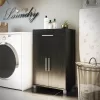Ameriwood Home Camberly 23.46-in W x 39.2-in H Wood Composite Black Oak/Nightfall Oak Freestanding Utility Storage Cabinet
