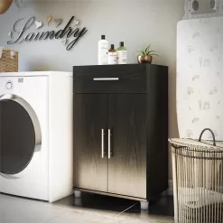 Ameriwood Home Camberly 23.46-in W x 39.2-in H Wood Composite Black Oak/Nightfall Oak Freestanding Utility Storage Cabinet