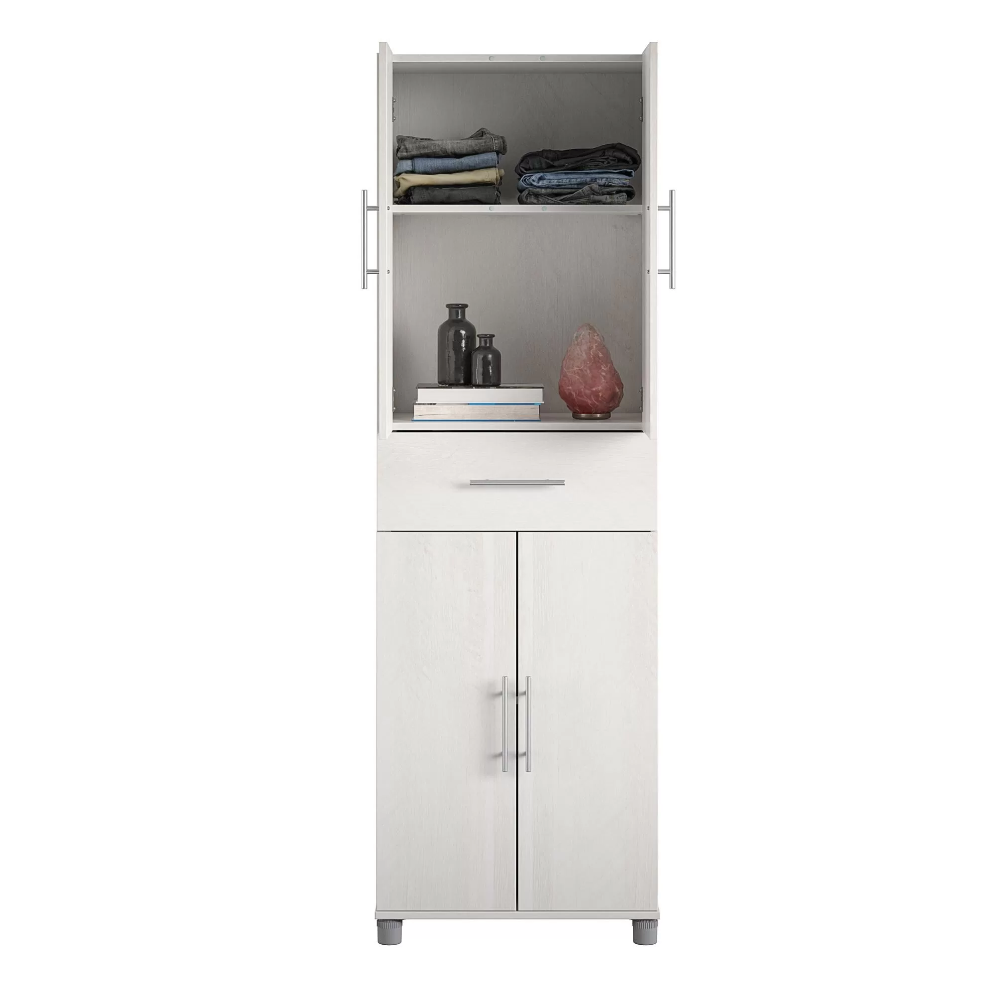 Ameriwood Home Camberly 23.46-in W x 75.25-in H Wood Composite Ivory Oak/Magnolia Oak Freestanding Utility Storage Cabinet - Image 7