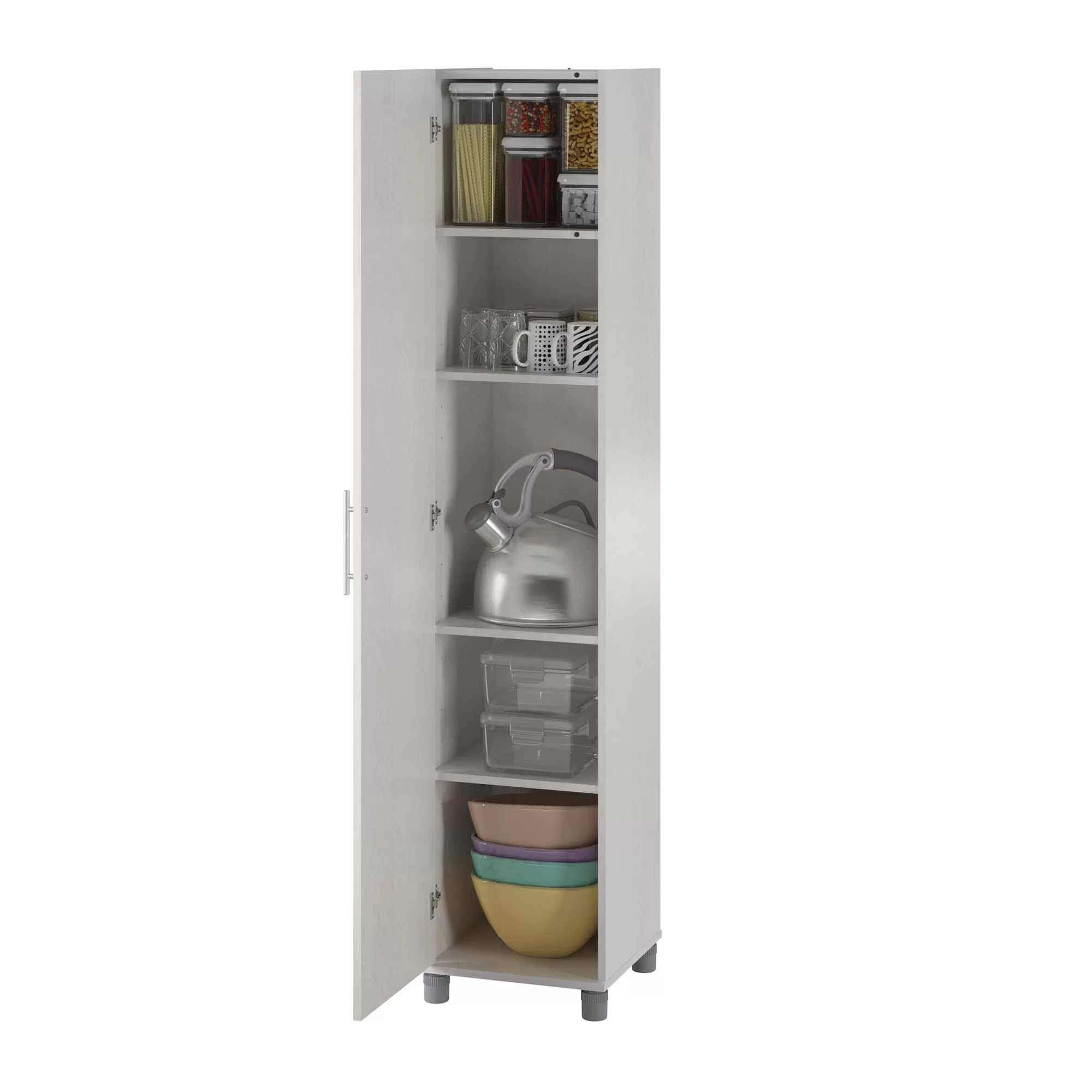 Ameriwood Home Camberly 15.7-in W x 74.3-in H Wood Composite Ivory Oak/Magnolia Oak Freestanding Utility Storage Cabinet - Image 8
