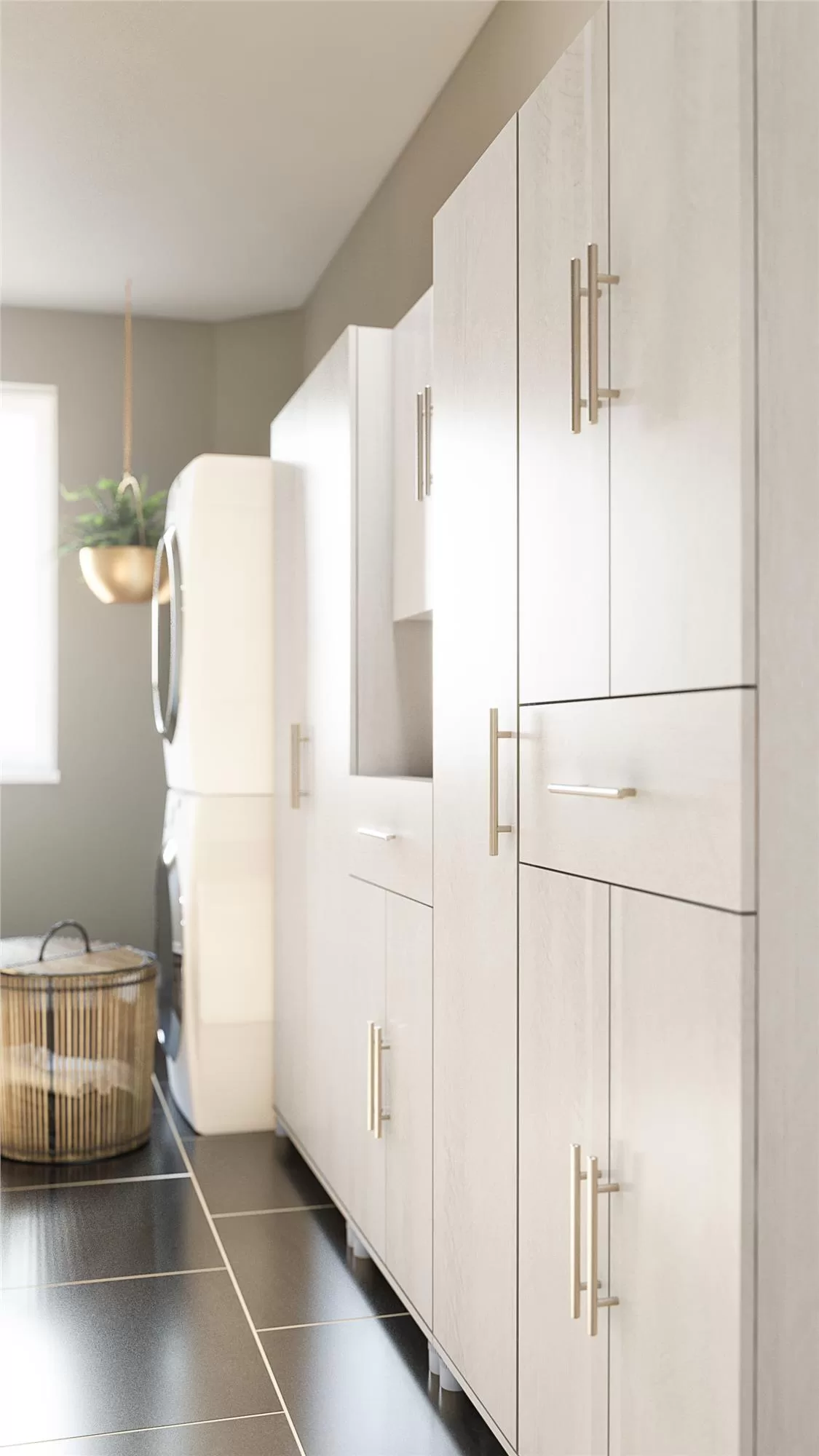 Ameriwood Home Camberly 15.7-in W x 74.3-in H Wood Composite Ivory Oak/Magnolia Oak Freestanding Utility Storage Cabinet - Image 12