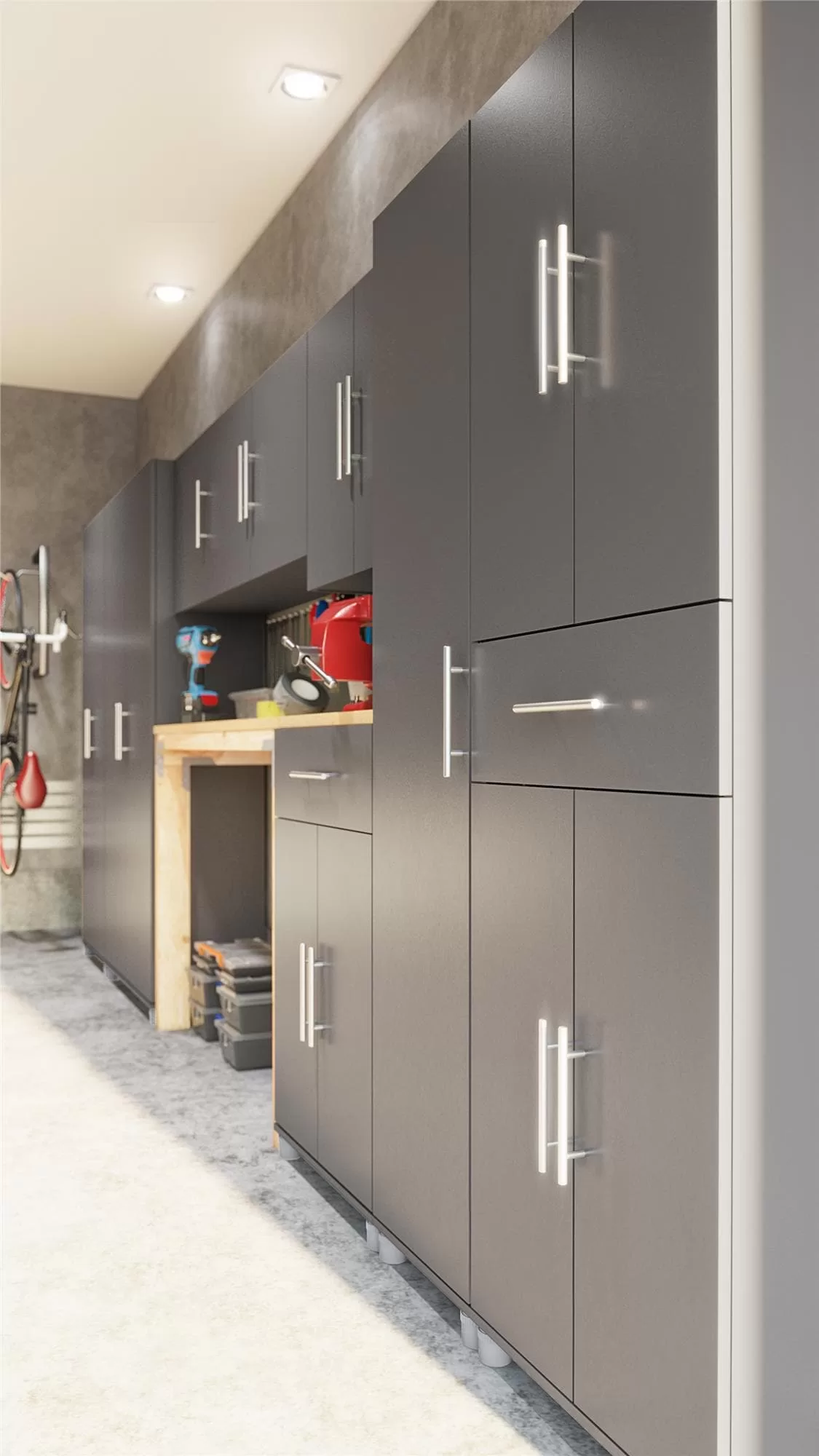Ameriwood Home Camberly 35.68-in W x 74.31-in H Wood Composite Graphite Grey/Graphite Grey Freestanding Utility Storage Cabinet - Image 12