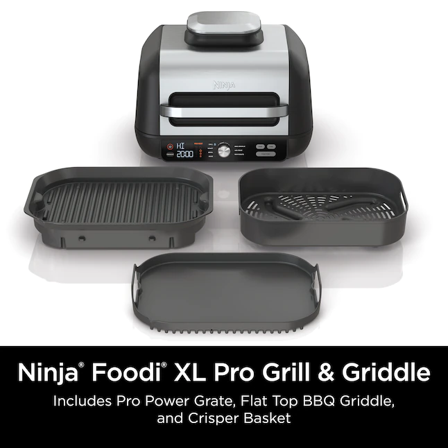 Ninja IG601 Foodi XL Pro 7-in-1 Indoor Grill 15.7-in L x 17.4-in W Non-stick Residential, Black, 4 Quarts - Image 9