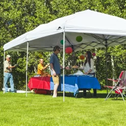 Ozark Trail 20' x 10' Straight Leg (200 Sq. ft Coverage), White, Outdoor Easy Pop up Canopy