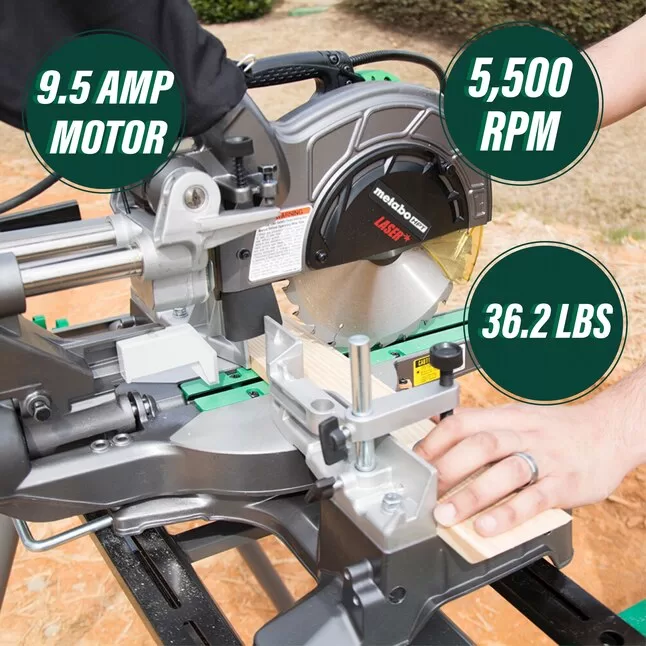 Metabo HPT 8-1/2-in Dual Bevel Sliding Compound Miter Saw - Image 2