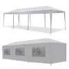 ZenSports 10x30FT Outdoor Party Tent Gazebo Wedding Canopy Tent, Heavy-Duty Steel Waterproof UV Protection White