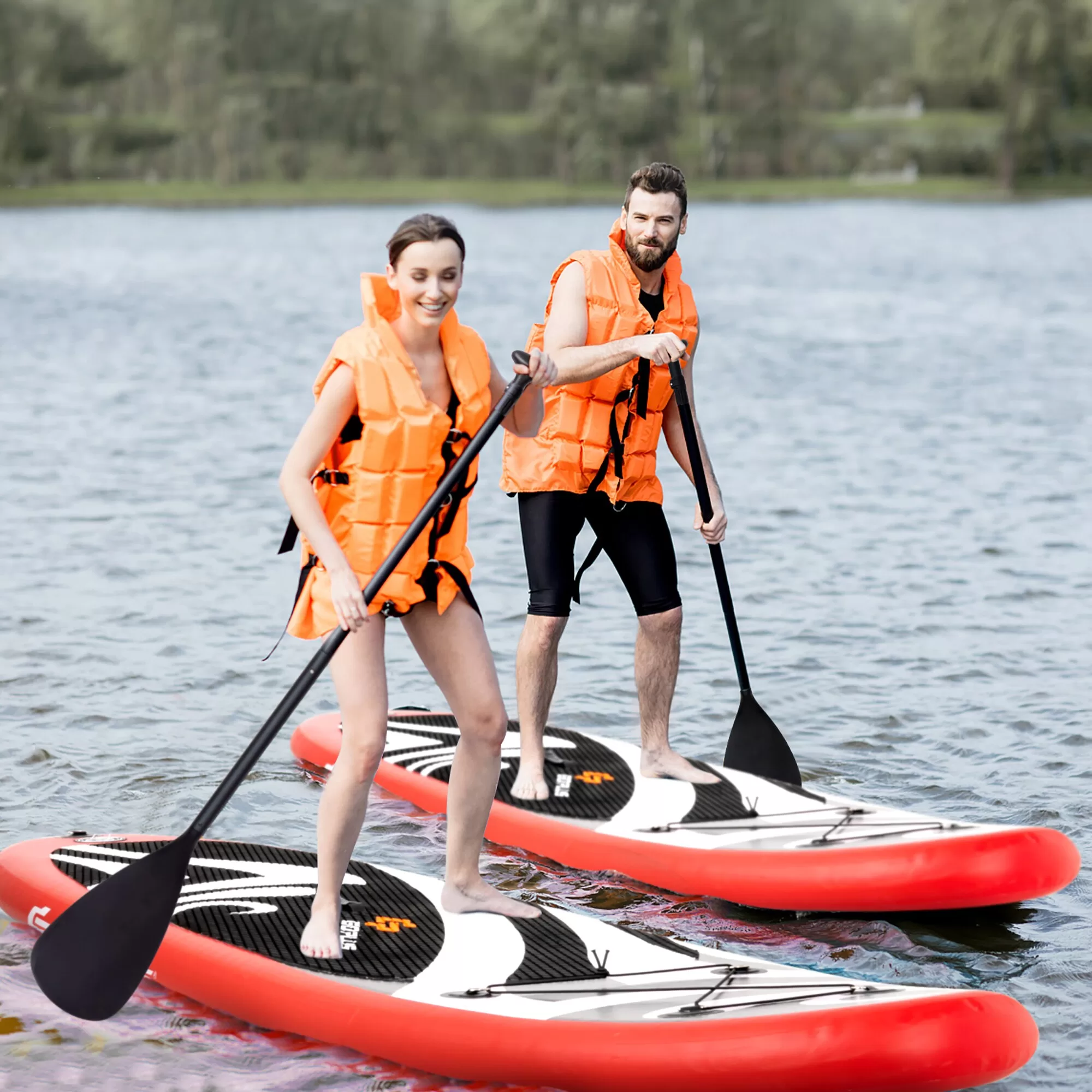 Goplus 11 ft Inflatable Stand Up Paddle Board Surfboard Sup W/Bag Adjustable Fin Paddle - Image 10