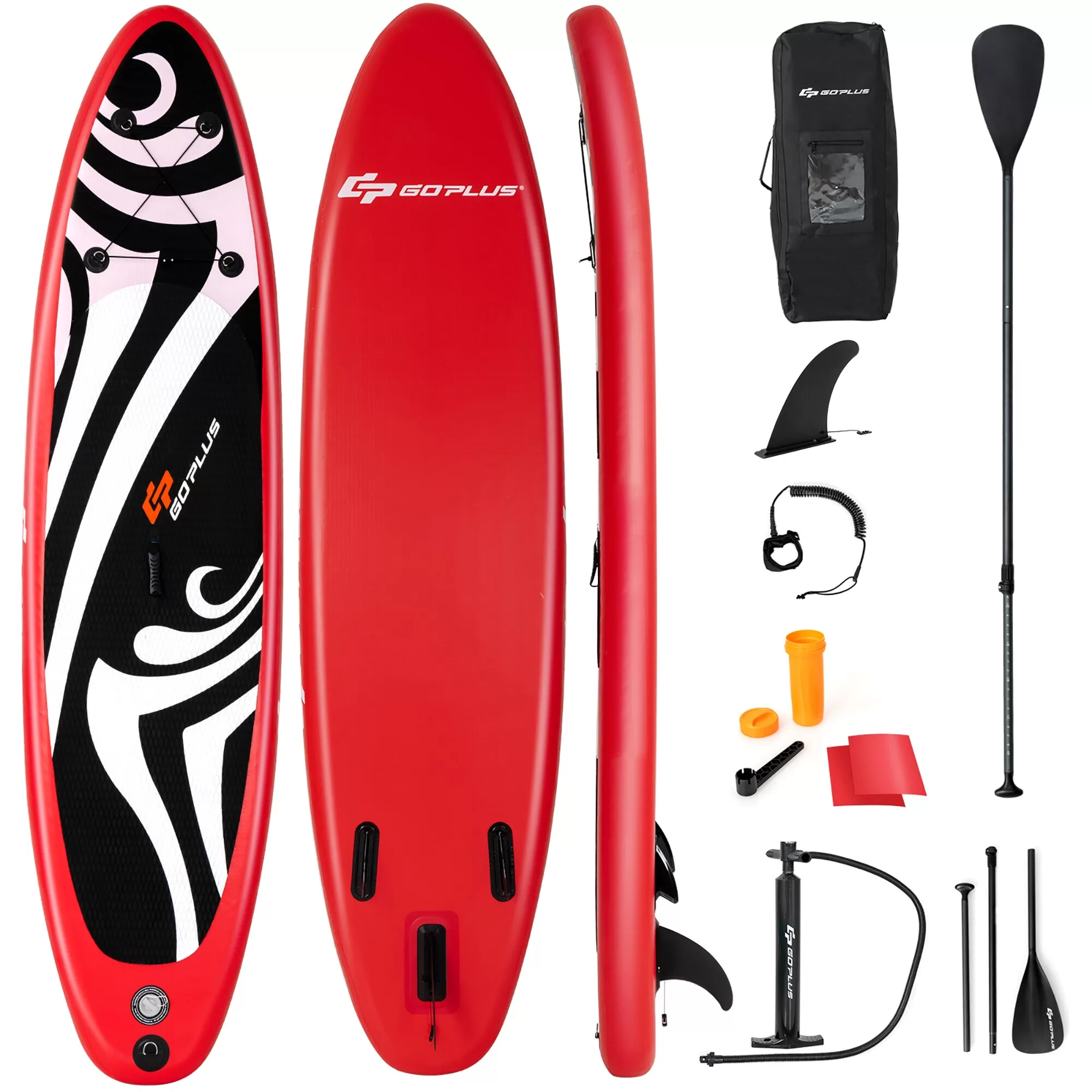 Goplus 11 ft Inflatable Stand Up Paddle Board Surfboard Sup W/Bag Adjustable Fin Paddle - Image 2