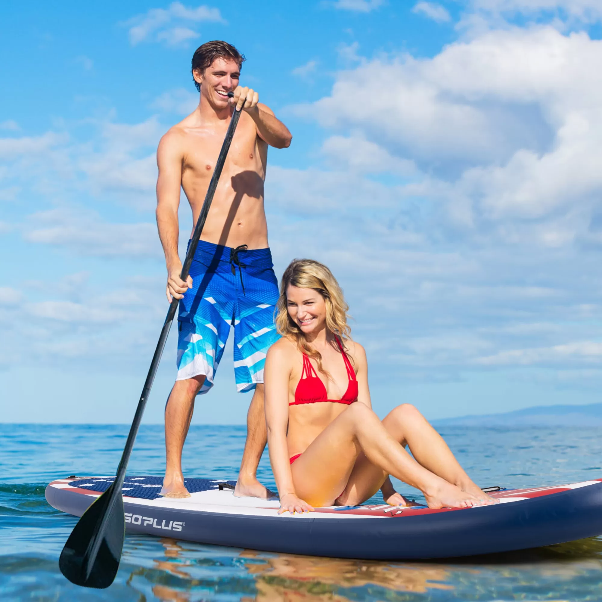 Goplus 11 ft Inflatable Stand Up Paddle Board Sup W/Fin Adjustable Paddle Backpack Sport - Image 10