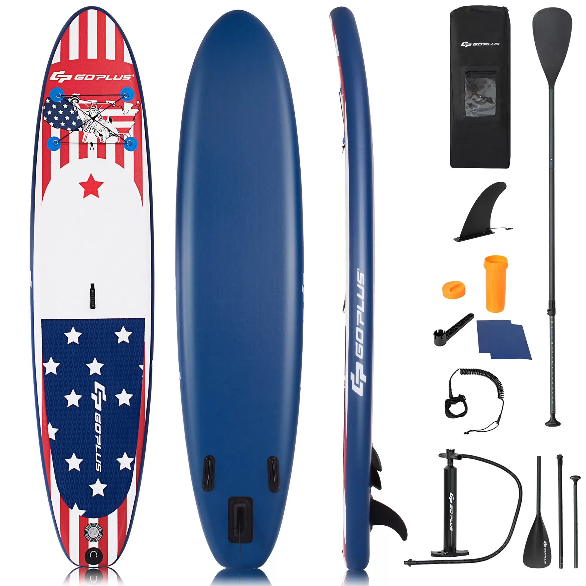 Goplus 11 ft Inflatable Stand Up Paddle Board Sup W/Fin Adjustable Paddle Backpack Sport - Image 11