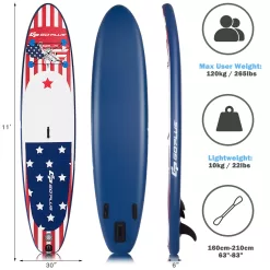 Alternative view of Goplus 11 ft Inflatable Stand Up Paddle Board Sup W/Fin Adjustable Paddle Backpack Sport