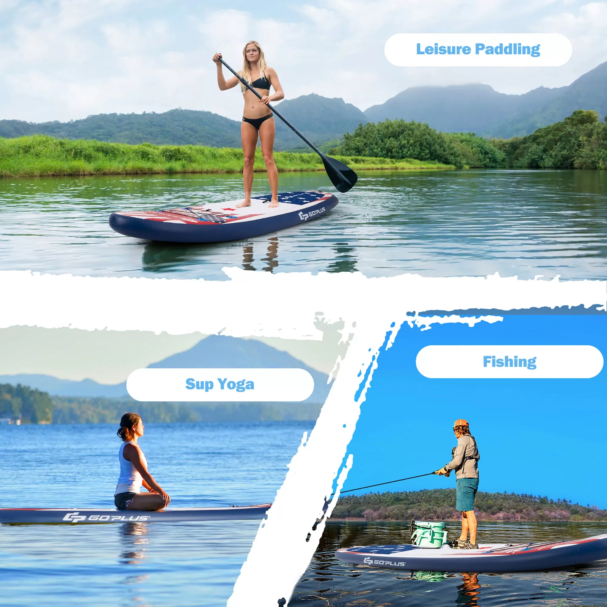 Goplus 11 ft Inflatable Stand Up Paddle Board Sup W/Fin Adjustable Paddle Backpack Sport - Image 8