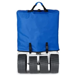 Mac Sports Collapsible Folding All Terrain Outdoor Beach Utility Wagon Cart, Blue