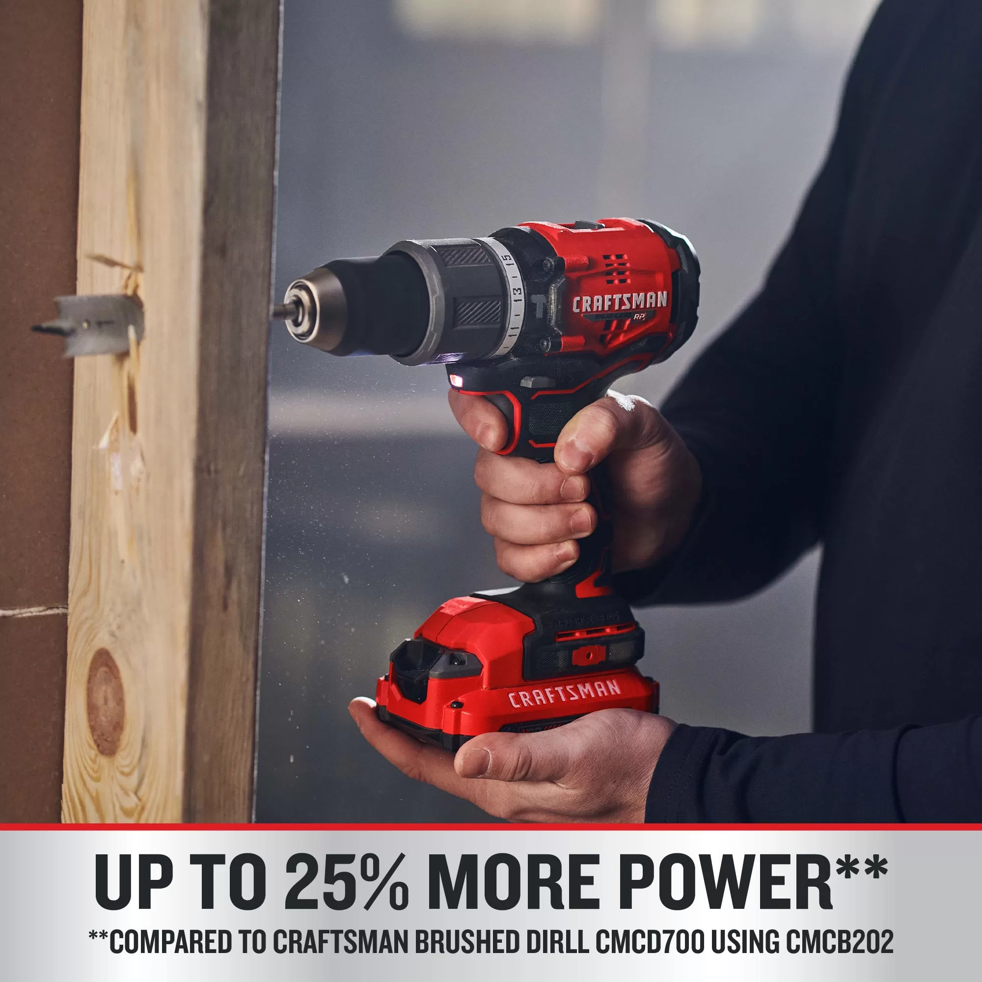 CRAFTSMAN V20 RP 1/2-in 20-volt Max-Amp Variable Speed Brushless Cordless Hammer Drill (2-Batteries Included) - Image 4