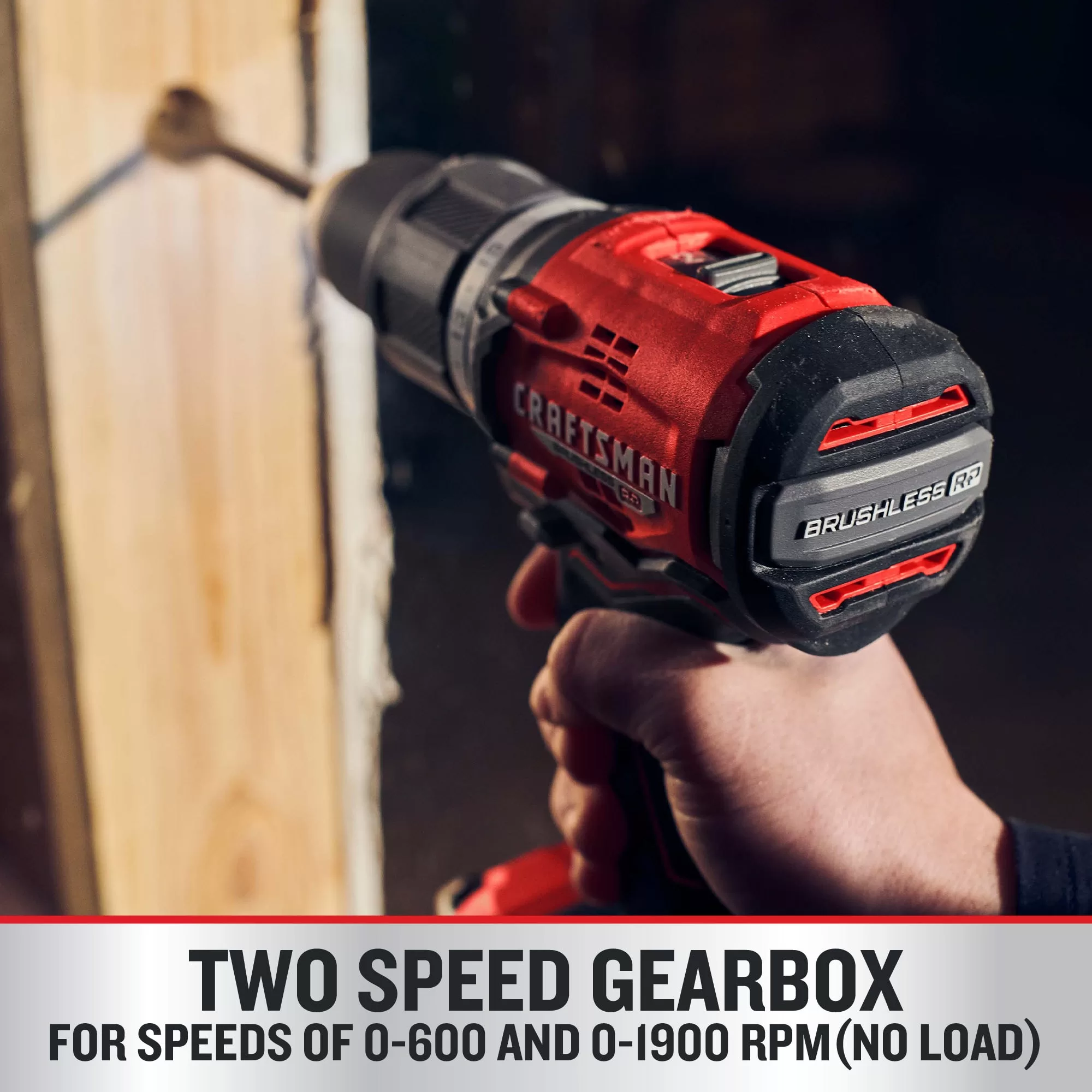 CRAFTSMAN V20 RP 1/2-in 20-volt Max-Amp Variable Speed Brushless Cordless Hammer Drill (2-Batteries Included) - Image 5
