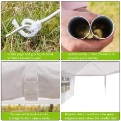 Zimtown 10'x30' Canopy install Gazebo Wedding Party Tent with Removable Sidewall Outdoor