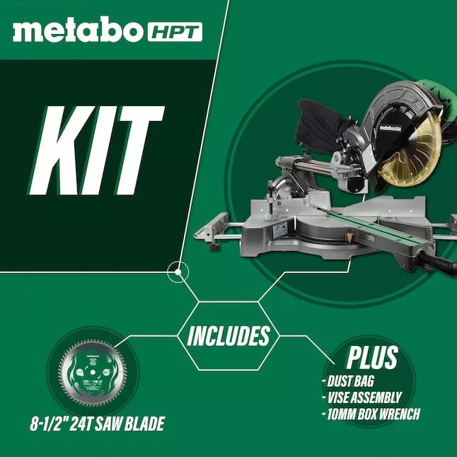 Metabo HPT 8-1/2-in Dual Bevel Sliding Compound Miter Saw - Image 3