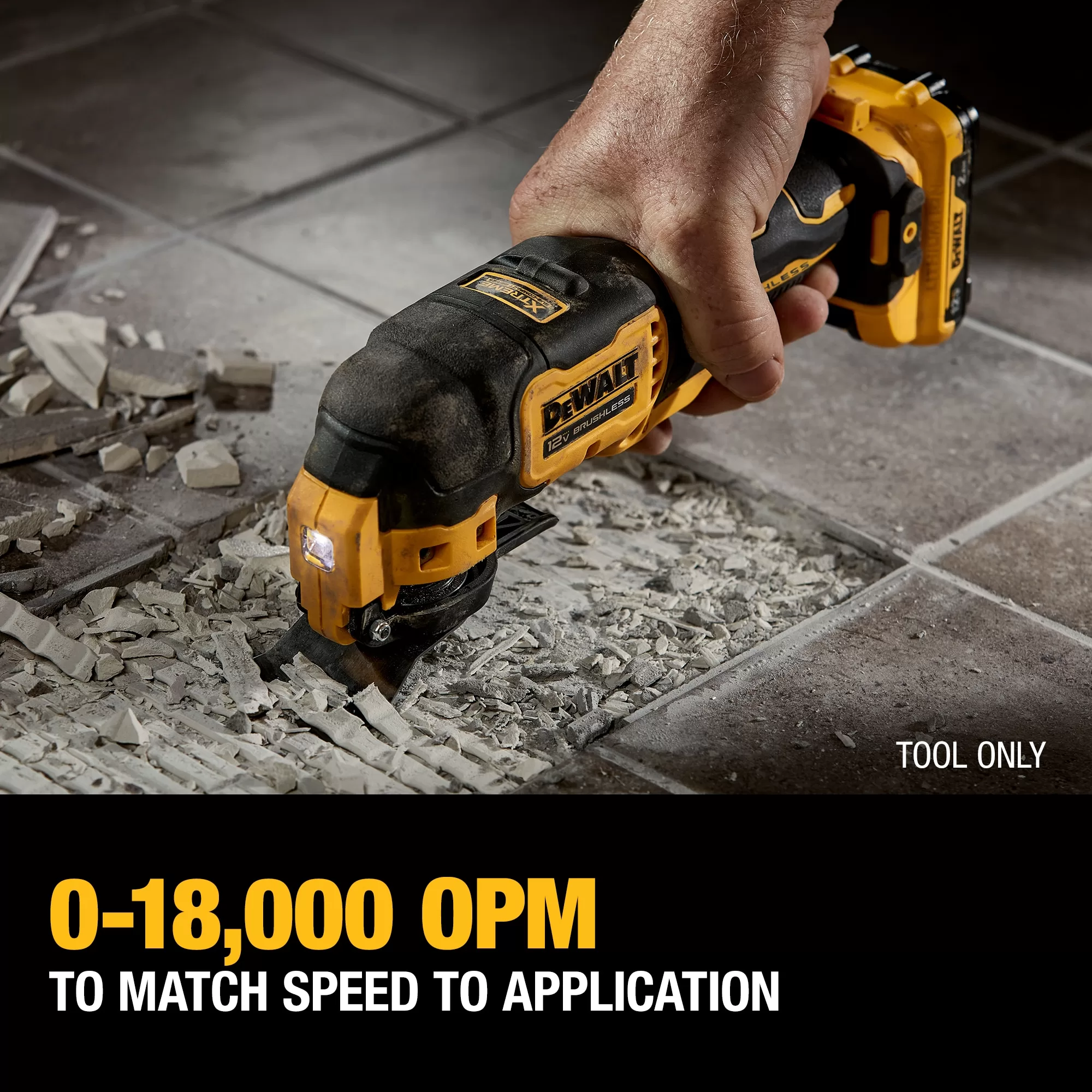 DEWALT DCS353B Xtreme 4-Piece Brushless 12-volt Max Variable Speed Oscillating Multi-Tool Kit Case - Image 4