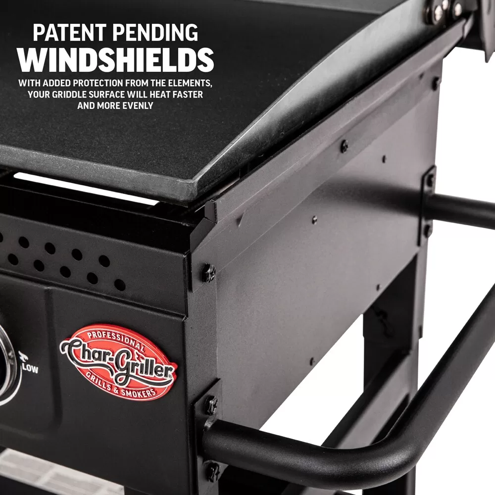 Char-Griller Flat Iron 3-Burner Griddle 3-Burner Liquid Propane Flat Top Grill - Image 8
