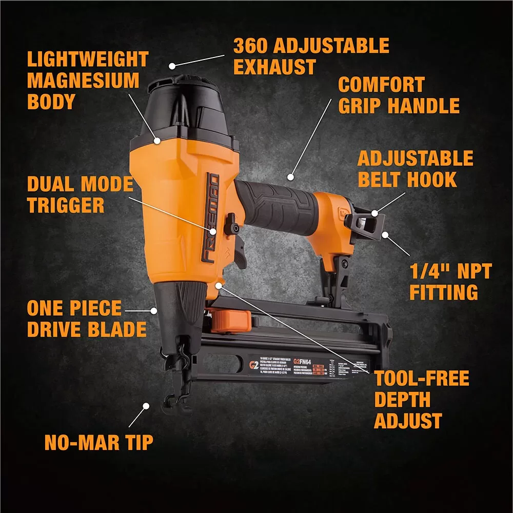 FREEMAN All-new 2nd Generation 2.5-in 16-Gauge Pneumatic Finish Nailer - Image 3