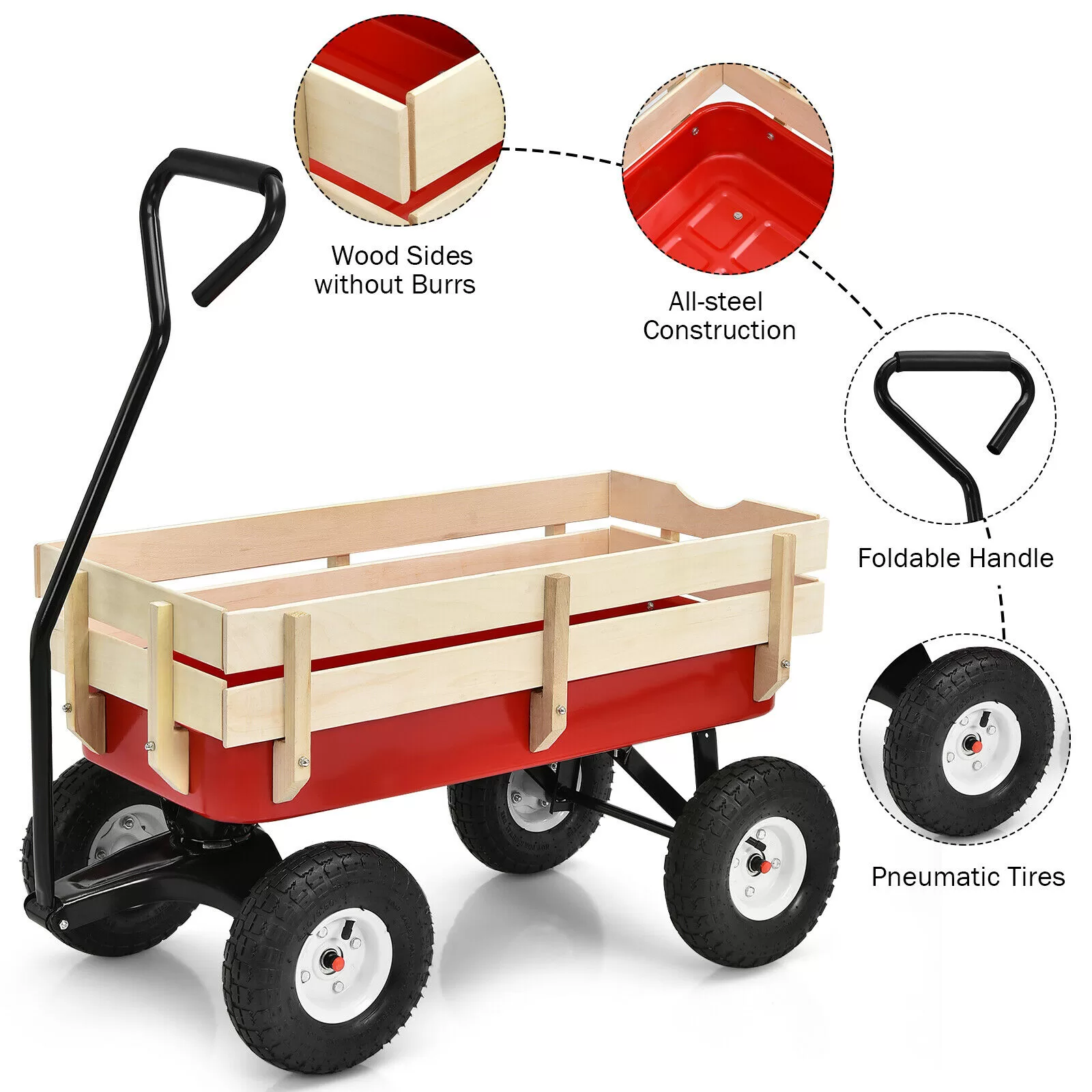 Goplus OGY01907 3-cu ft Steel Yard Cart - Image 5