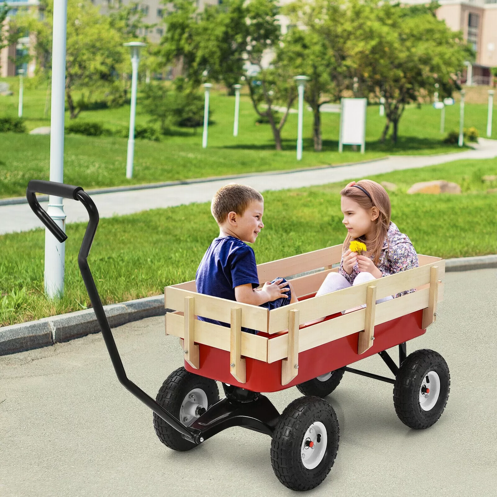 Goplus OGY01907 3-cu ft Steel Yard Cart - Image 8