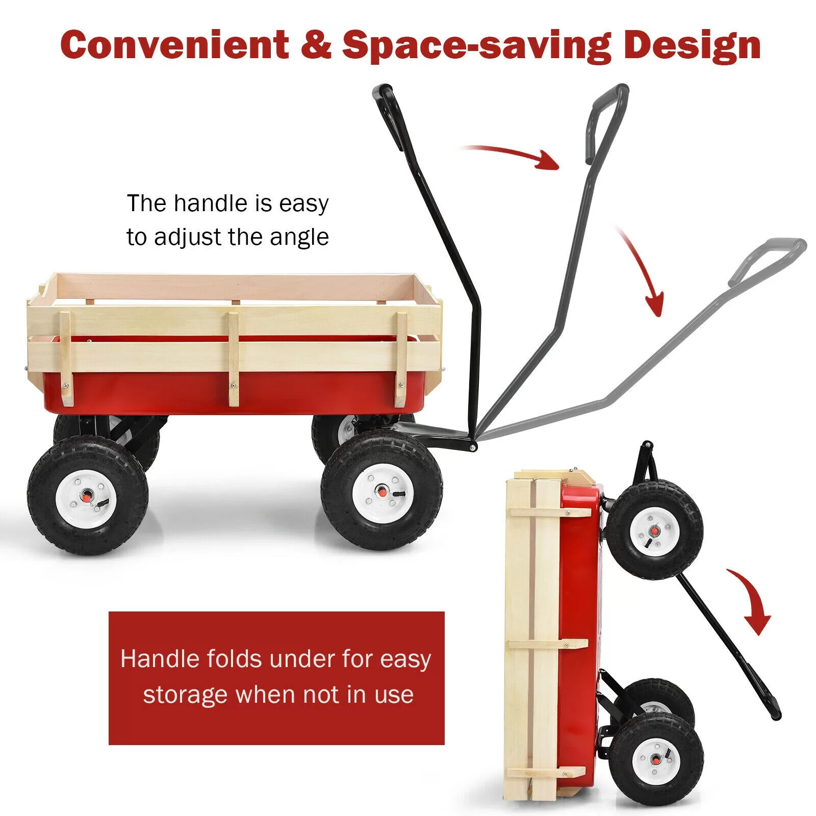 Goplus OGY01907 3-cu ft Steel Yard Cart - Image 6