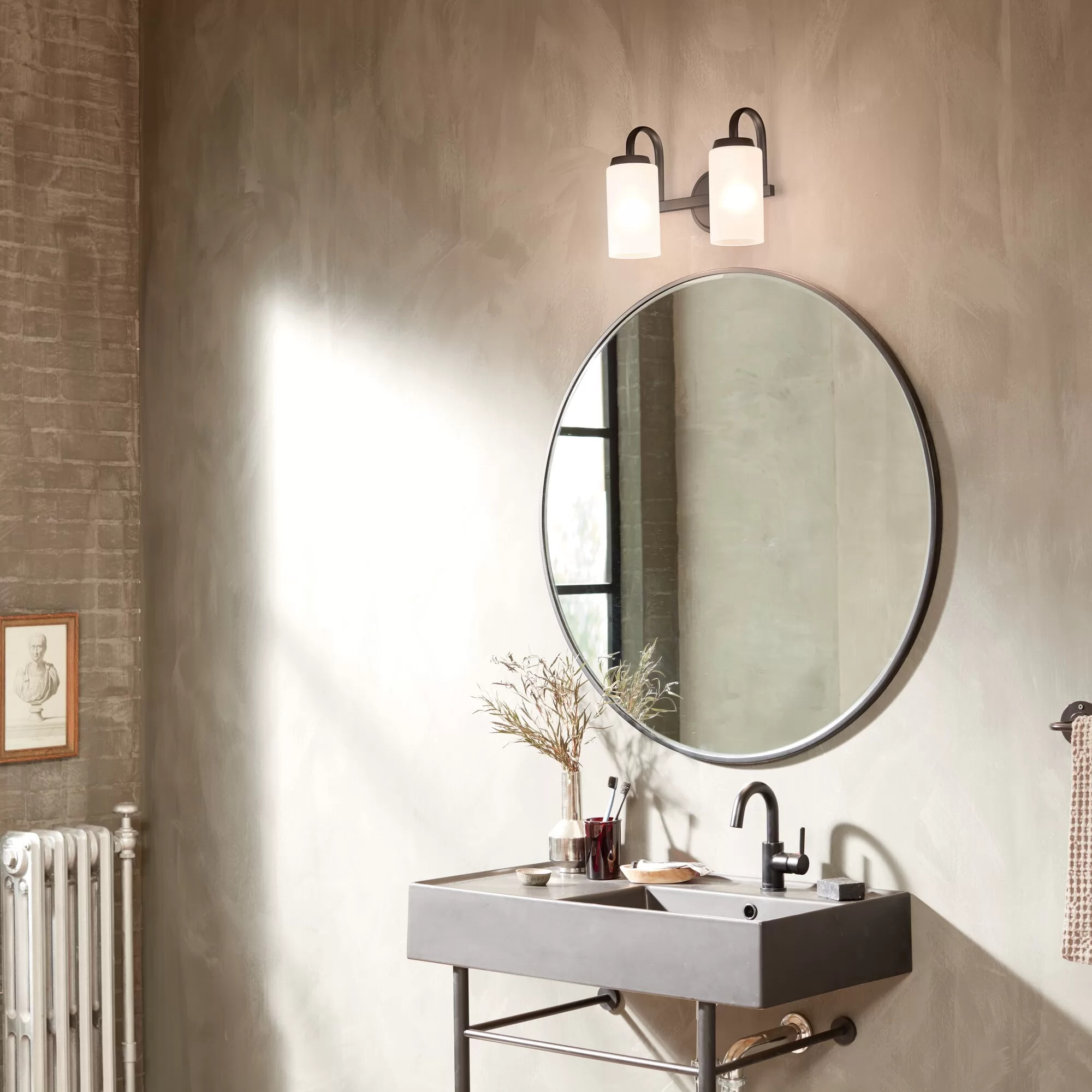 Kichler 55086BK Kennewick 13.25-in 2-Light Black Traditional Vanity Light - Image 3