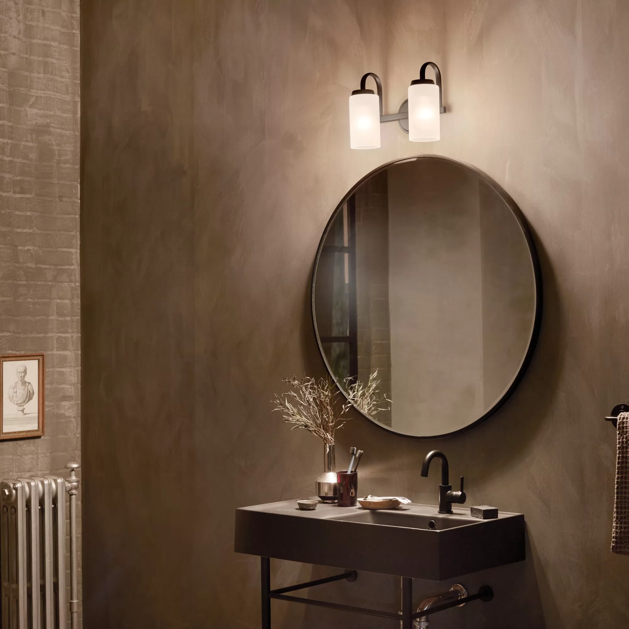 Kichler 55086BK Kennewick 13.25-in 2-Light Black Traditional Vanity Light - Image 4