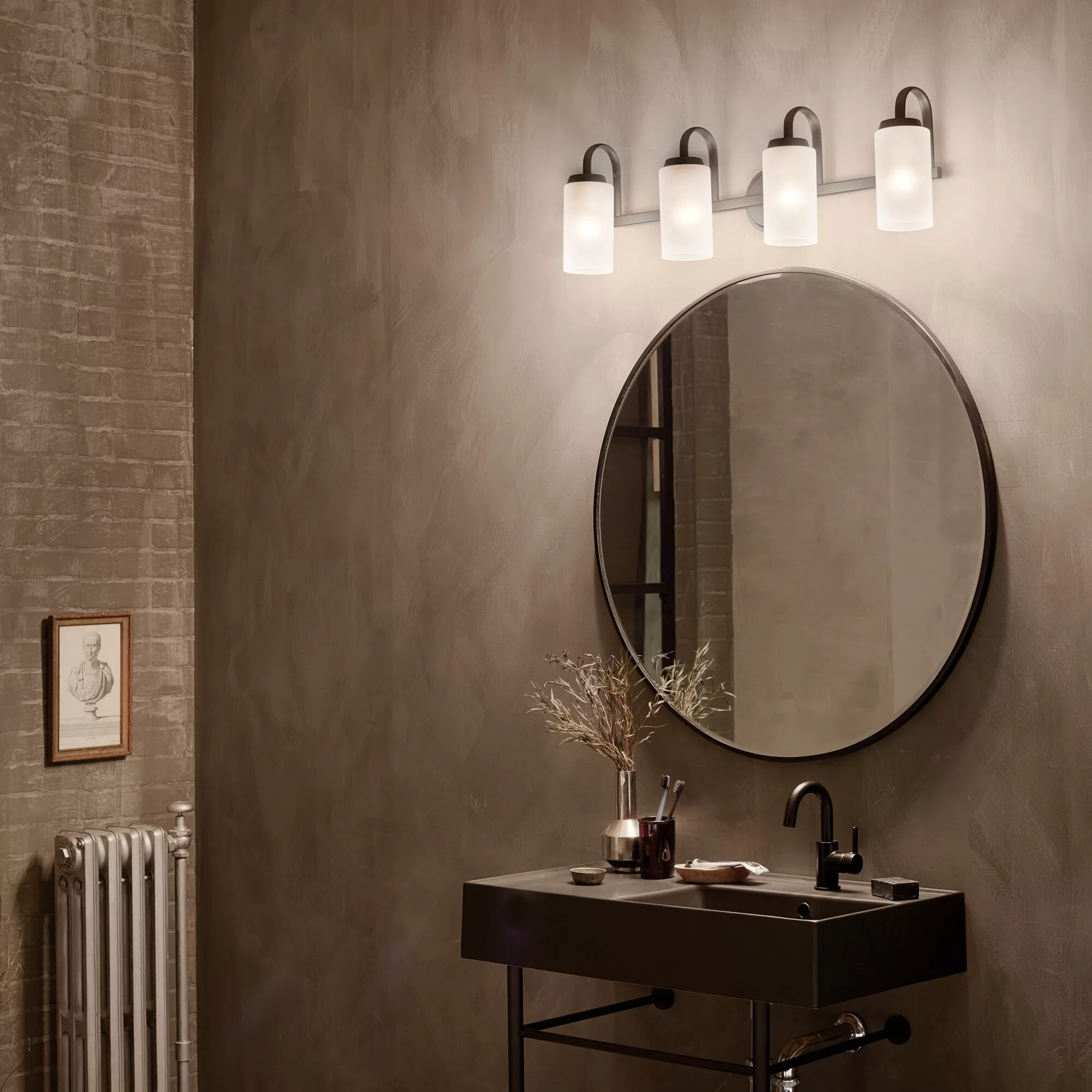 Kichler 55088BK Kennewick 32-in 4-Light Black Traditional Vanity Light - Image 4